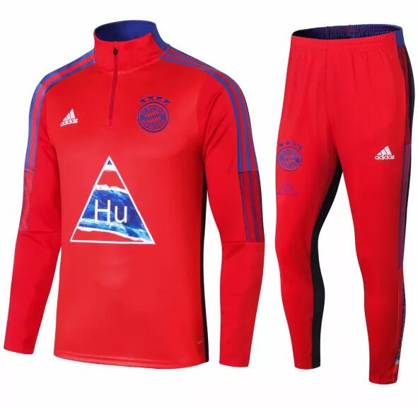 Bayern Munich Human Race Red Training Kits Sweatshirt with Pants 2020/21